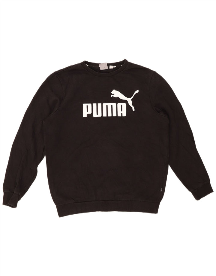 Felpa grafica da uomo PUMA, maglione medio, cotone nero