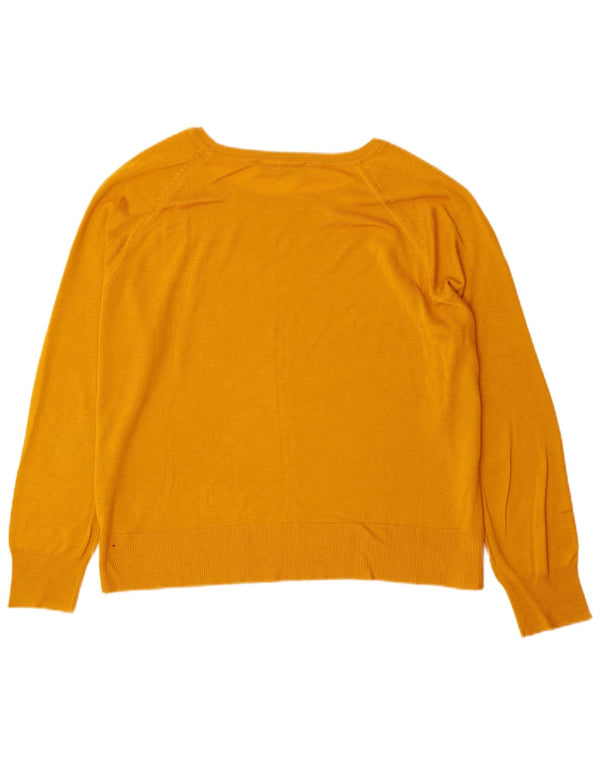 Maglione maglione con scollo a barca da donna Zara UK 16 grande giallo