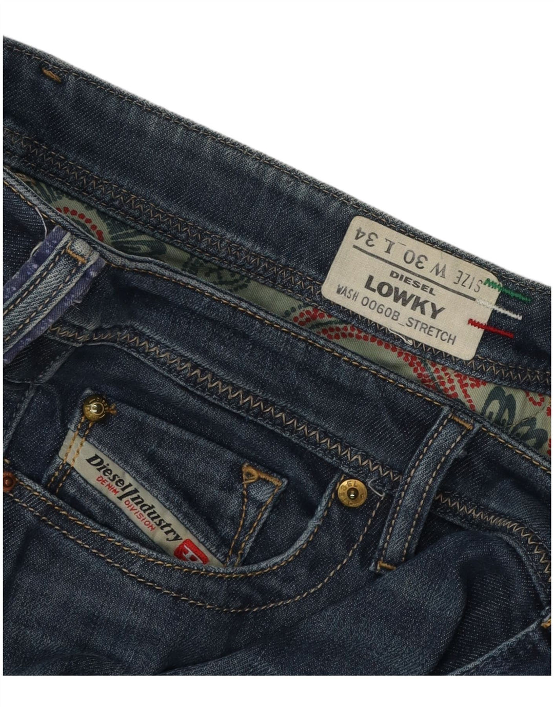 DIESEL Jeans dritti Lowky da donna W30 L34 cotone blu