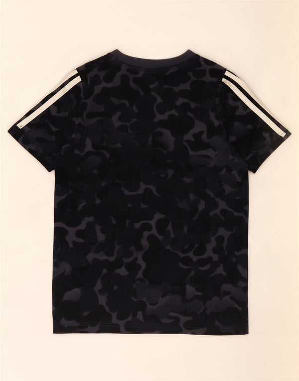 T-shirt Adidas da bambino 11-12 anni in cotone mimetico nero