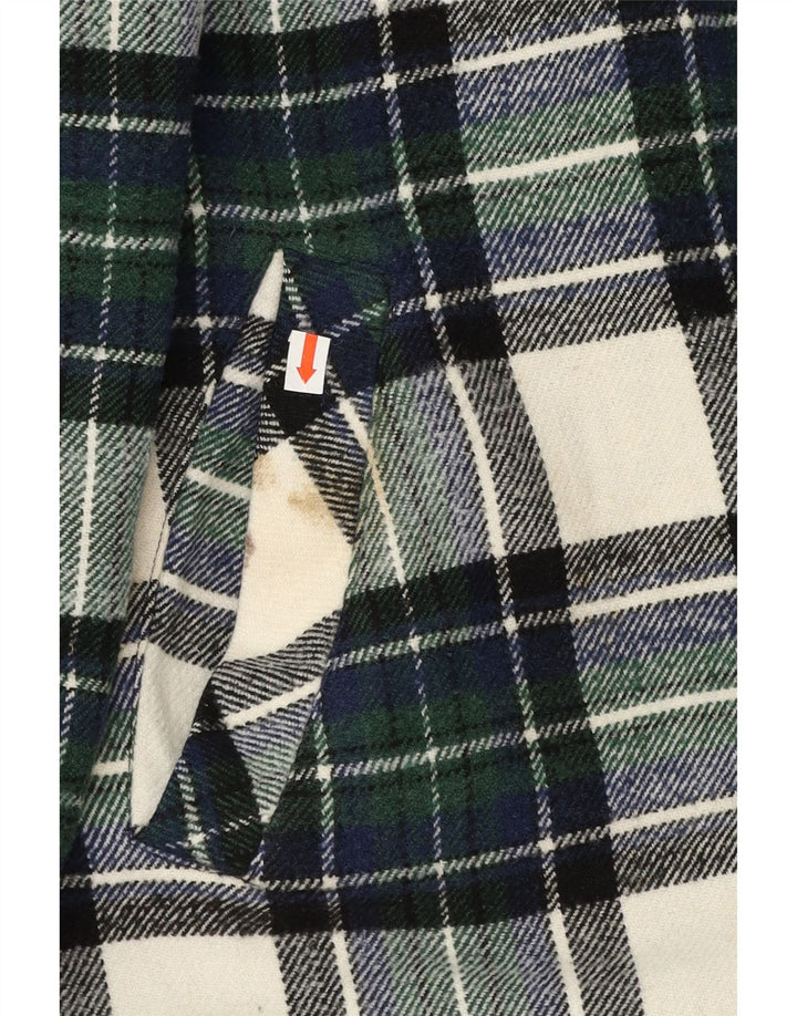 Camicia vintage da uomo in flanella a quadri verdi grandi
