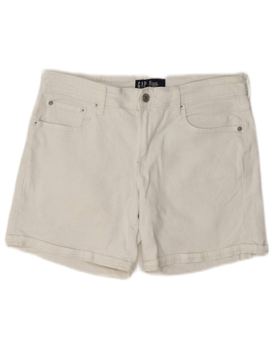 Pantaloncini di jeans regolari standard da donna Gap W28 cotone bianco medio