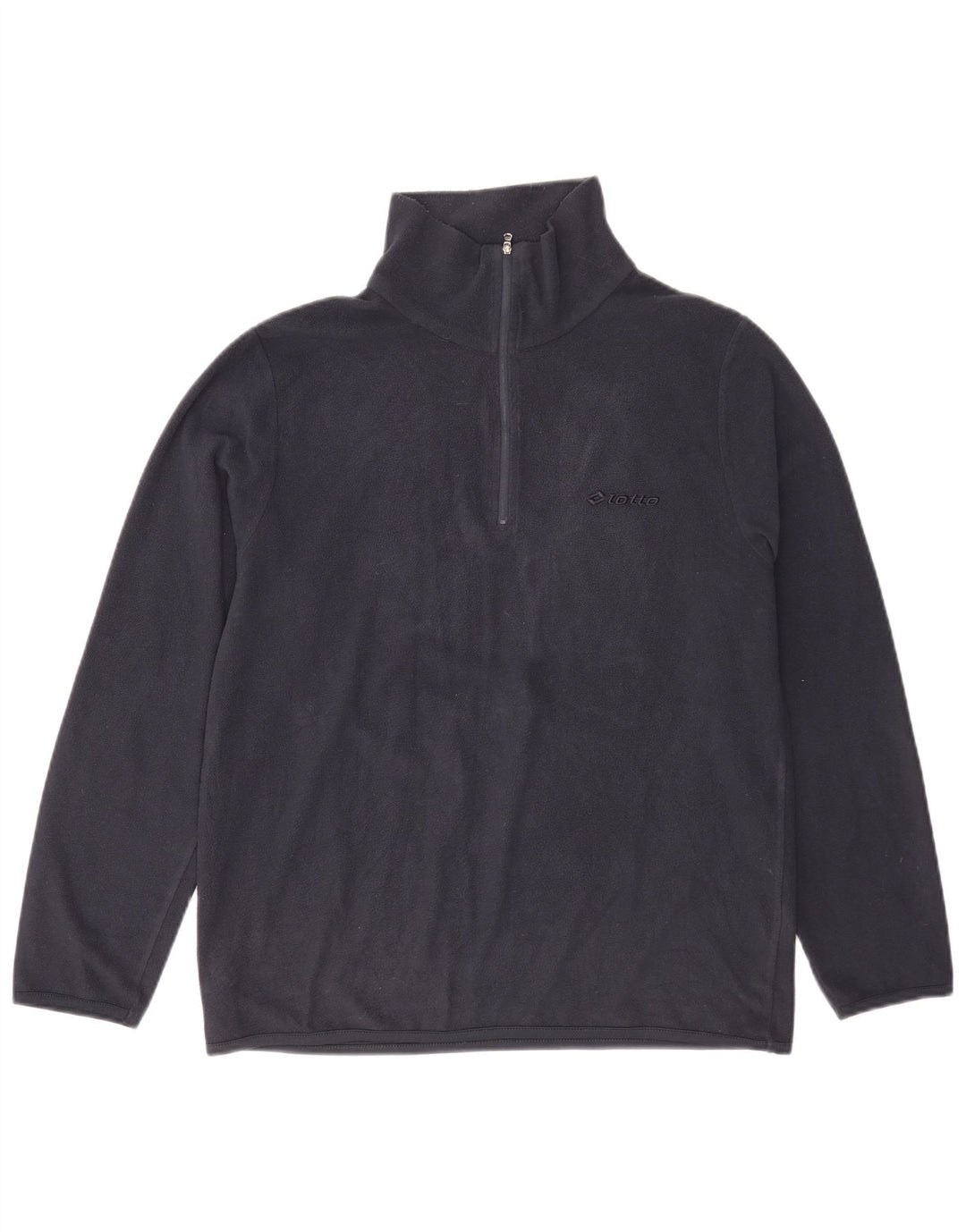 Maglione in pile da uomo Lotto con zip e collo medio in poliestere blu navy