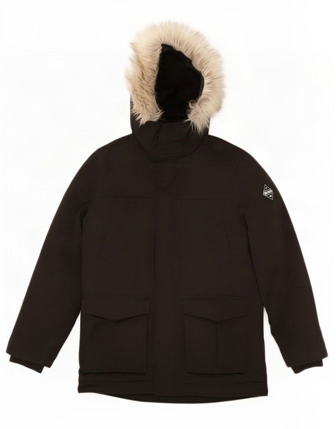Giacca da sci con cappuccio da uomo Hollister UK 36 Small Nero Poliestere