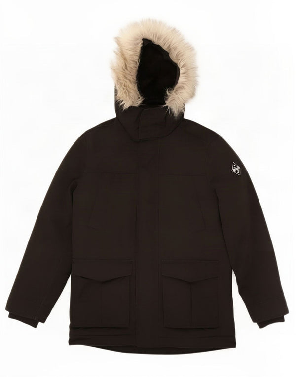 Giacca da sci con cappuccio da uomo Hollister UK 36 Small Nero Poliestere