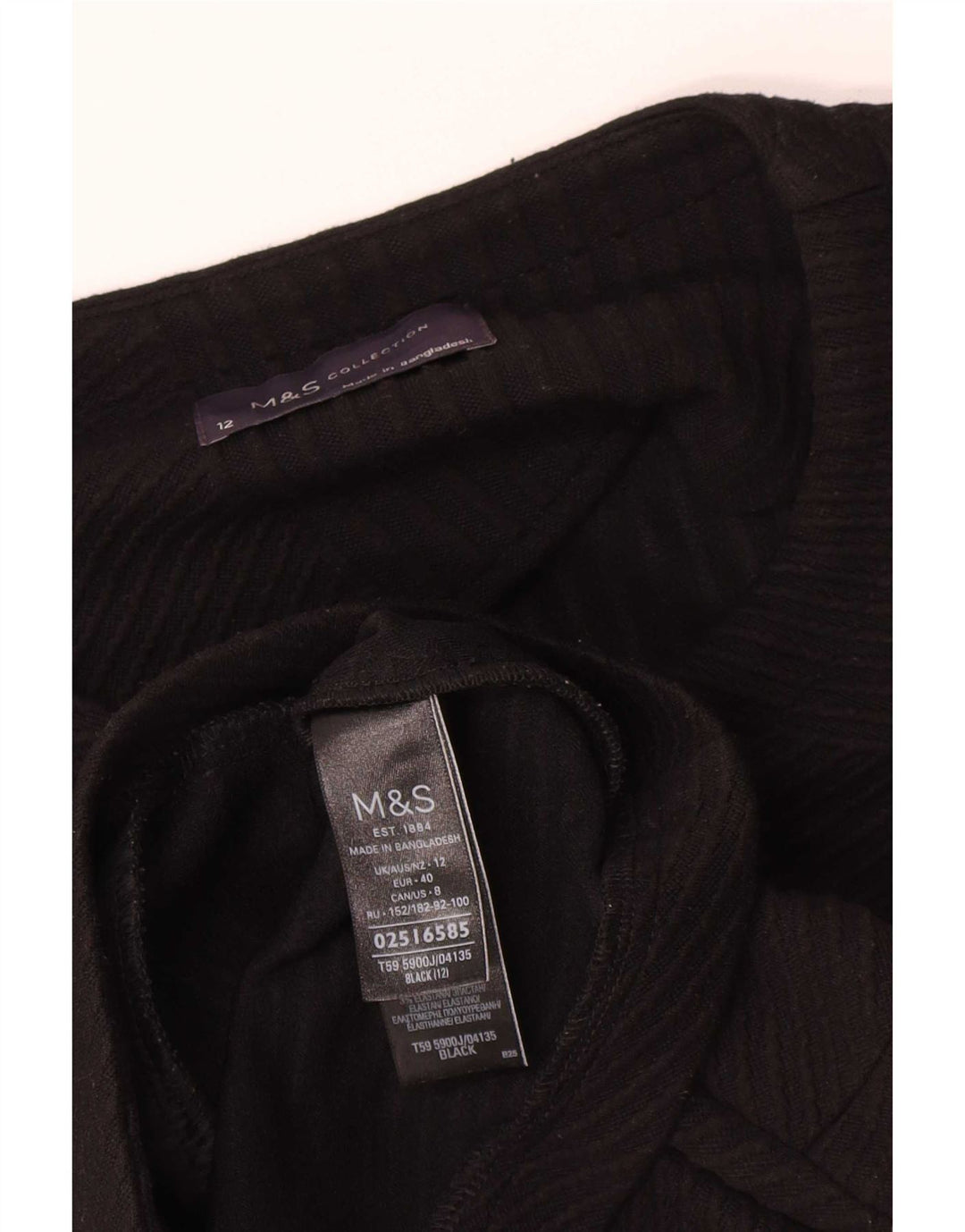 Giacca blazer con zip intera da donna Marks & Spencer UK 12 poliestere nero medio