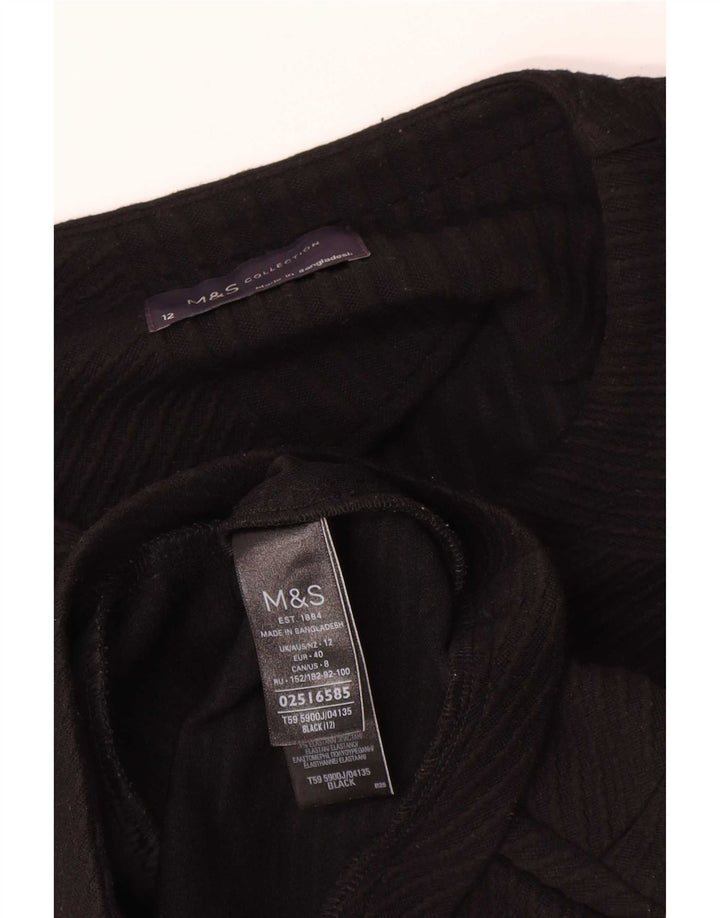 Giacca blazer con zip intera da donna Marks & Spencer UK 12 poliestere nero medio