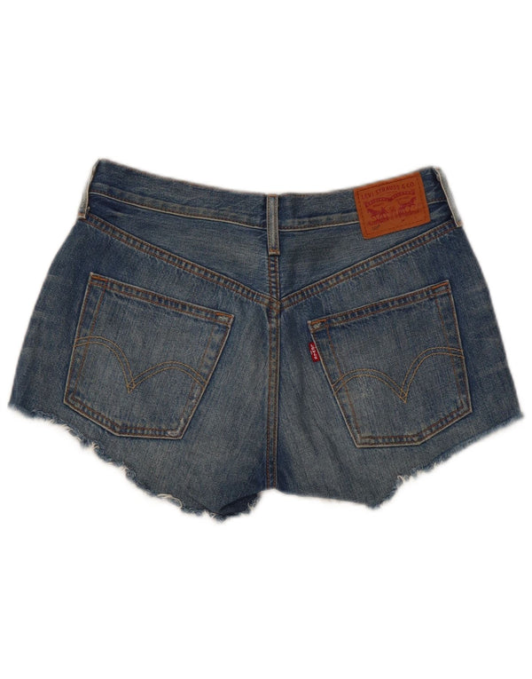Pantaloncini Levi's da donna 501 in denim invecchiato W26 piccolo cotone blu