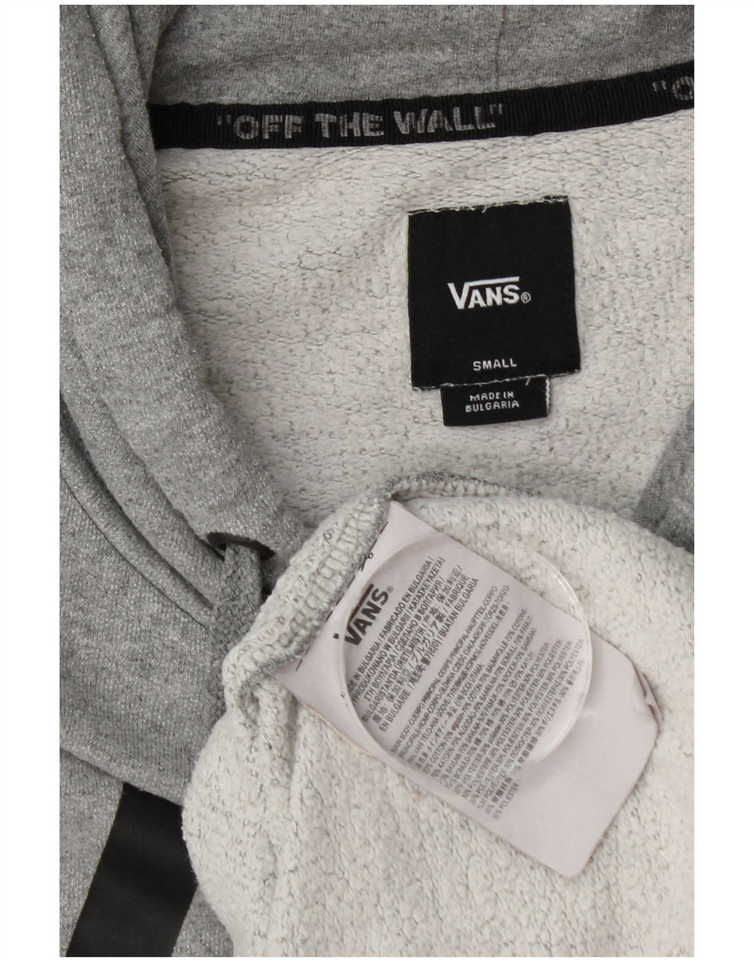 Felpa con cappuccio grafica da uomo Vans Small in cotone chiazzato grigio