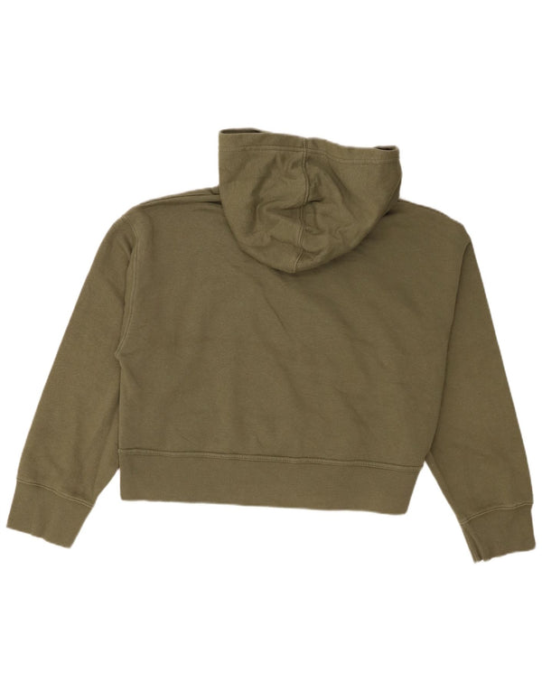 Maglione corto con cappuccio oversize da donna Zara UK 14 Cotone verde medio