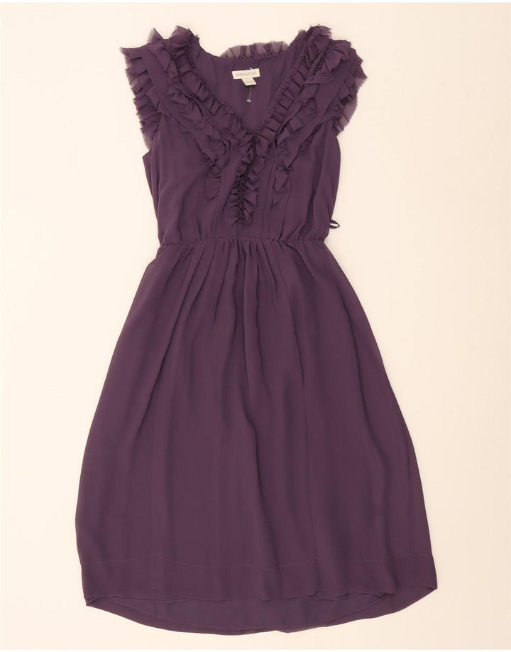 MONSOON Womens Sleeveless A-Line Dress UK 10 Small Purple Polyester Vintage Monsoon and Second-Hand Monsoon from Messina Hembry 