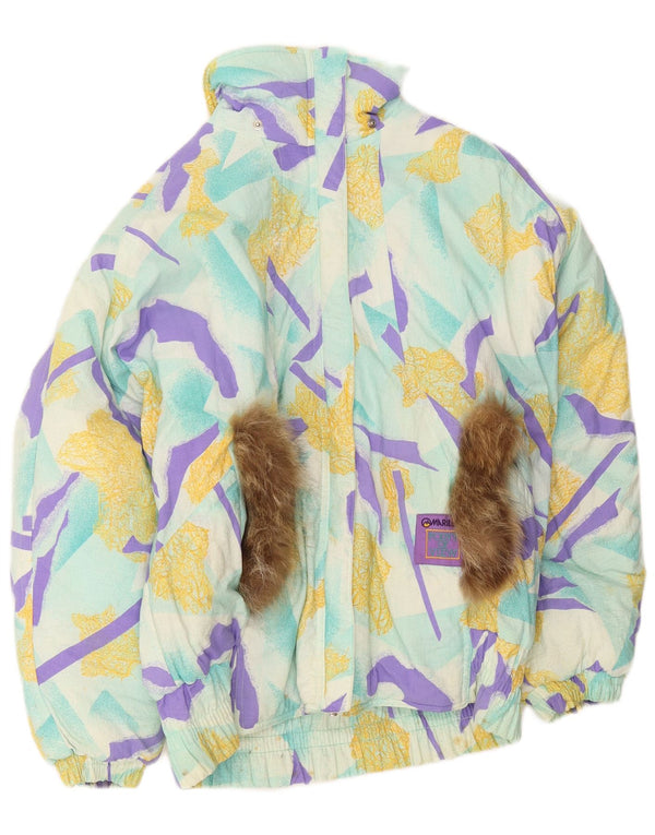 Giacca da sci con cappuccio da donna MARILENA US 10 Large multicolore geometrica retrò