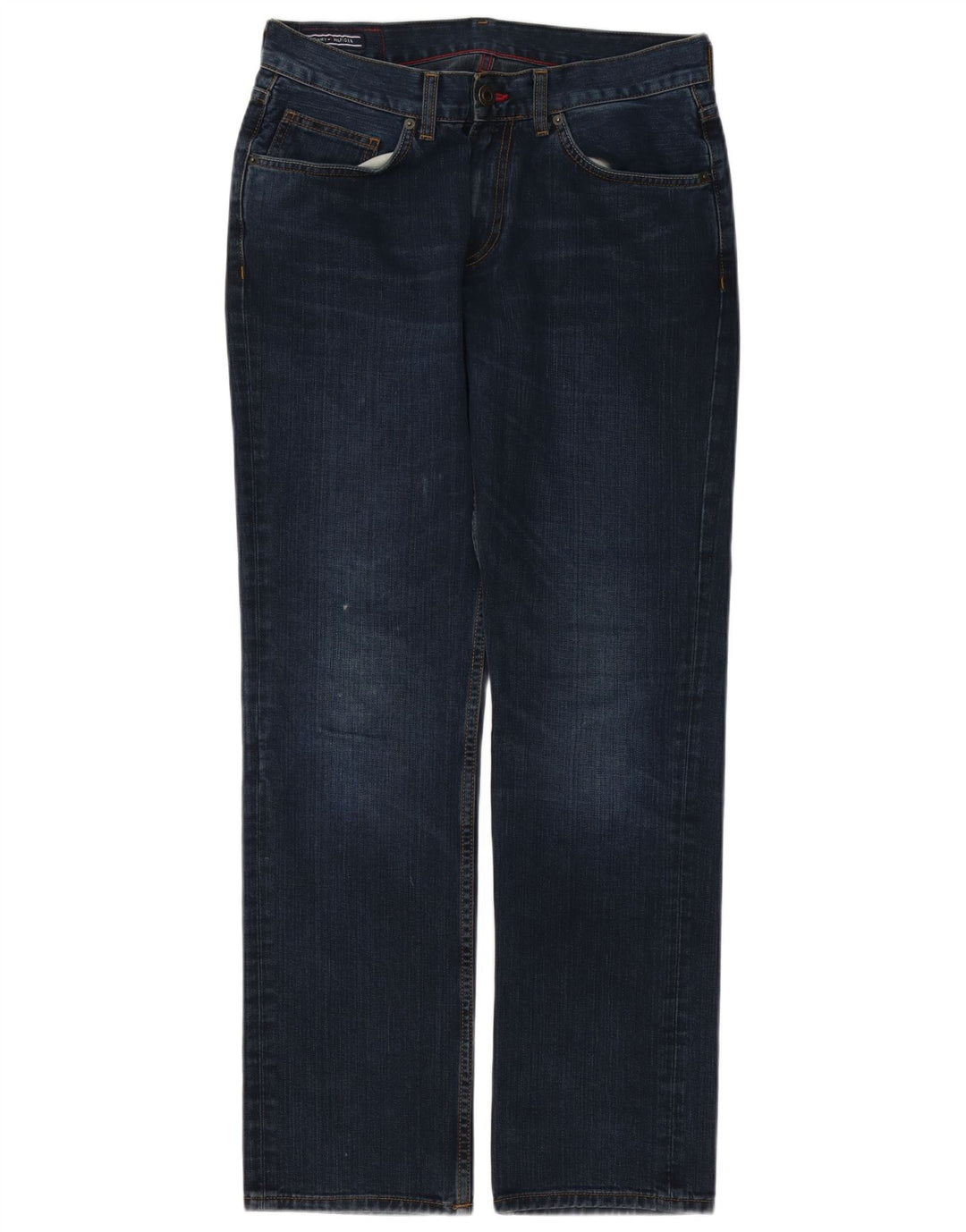 Jeans dritti da uomo Tommy Hilfiger W32 L32 cotone blu navy