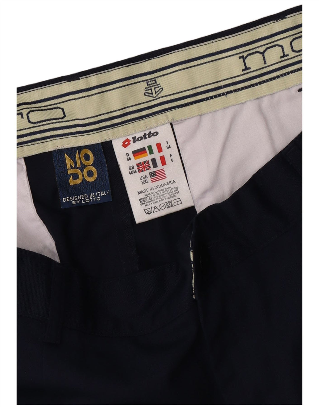 Pantaloncini chino con pegging da uomo Lotto W44 2XL poliestere blu navy
