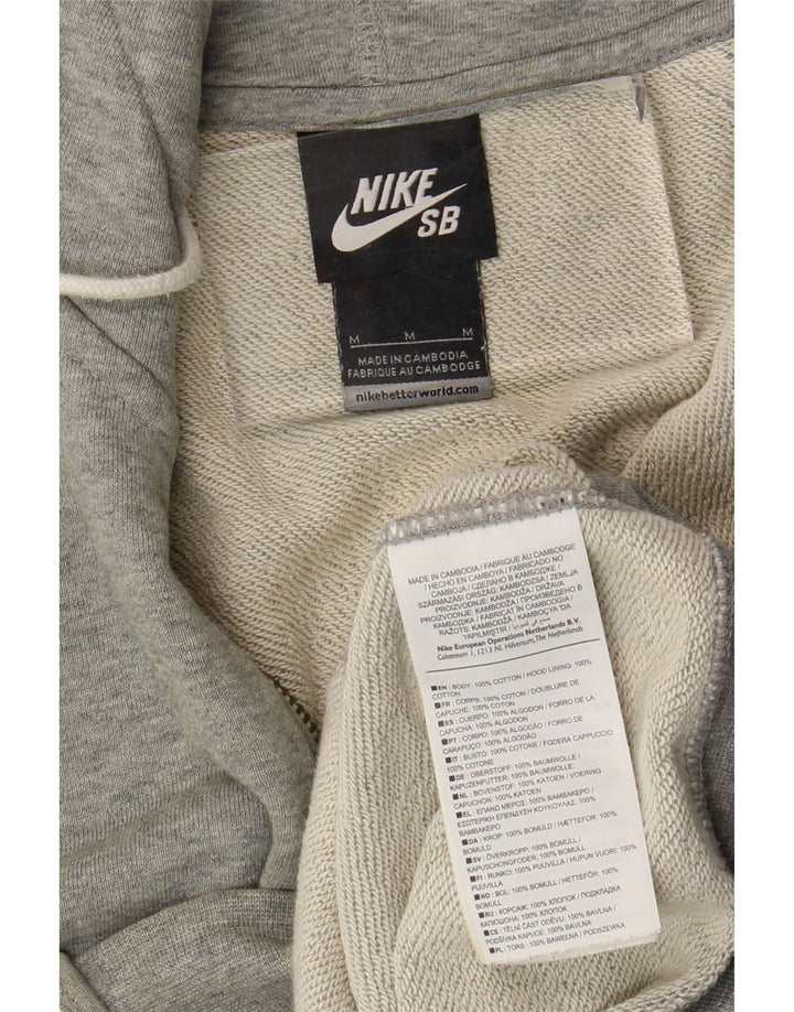 Felpa con cappuccio e zip Nike da uomo in cotone grigio medio