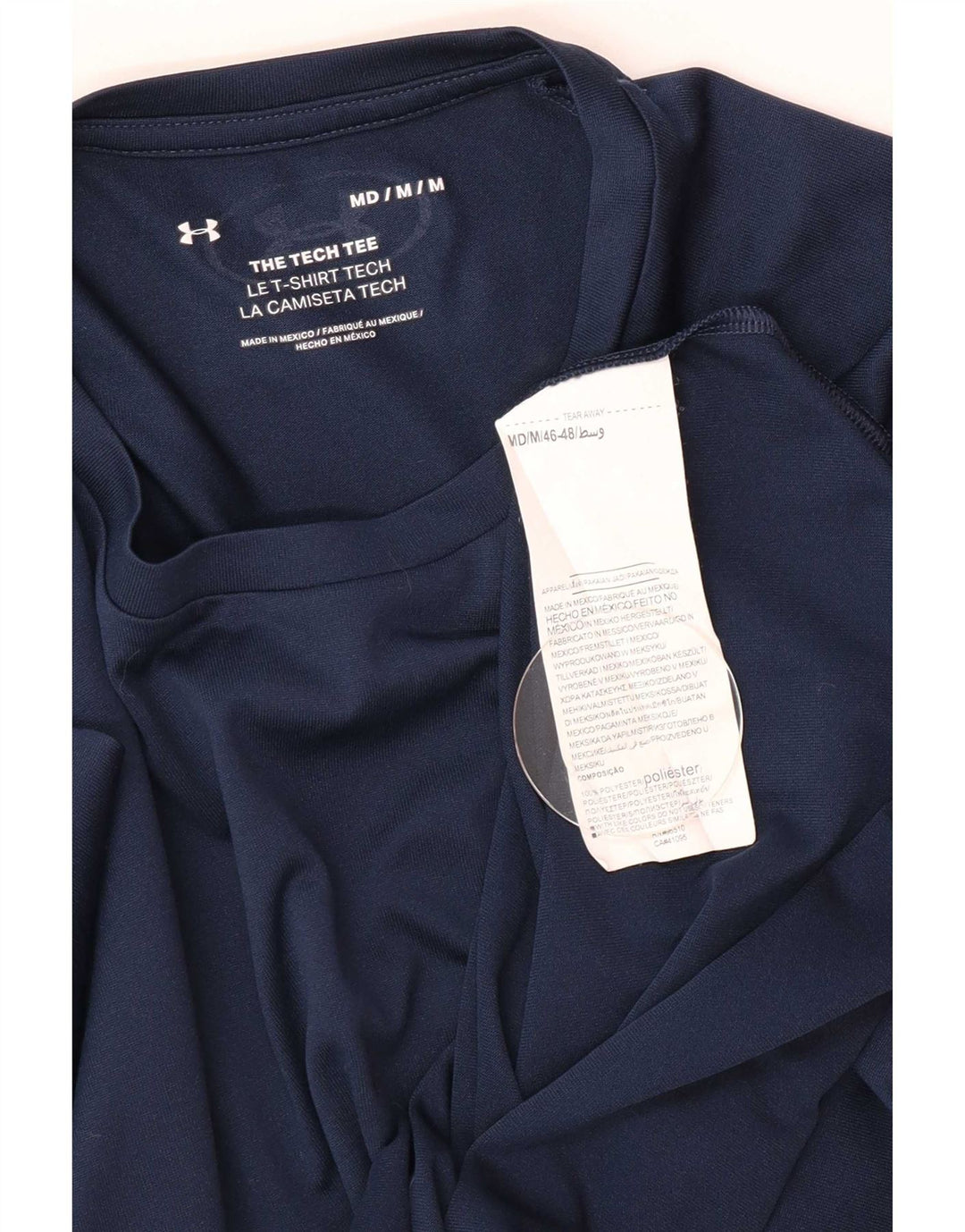 T-shirt da uomo Under Armour Top medio in poliestere blu navy