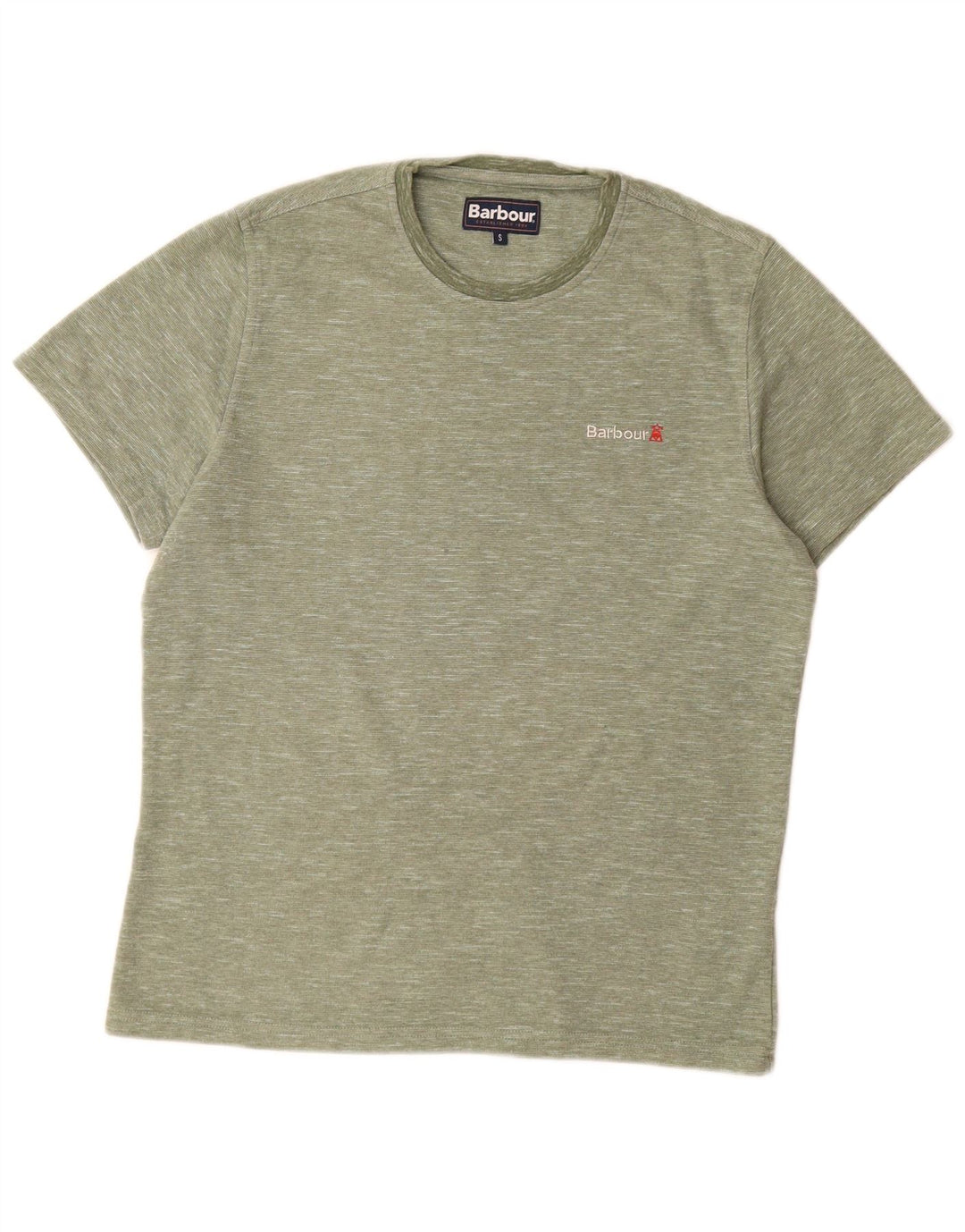 T-shirt da uomo Barbour Top piccolo in cotone screziato verde