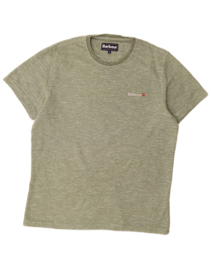 T-shirt da uomo Barbour Top piccolo in cotone screziato verde