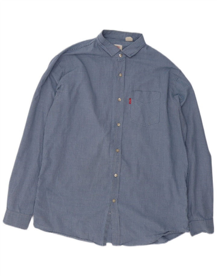 Camicia da uomo Levi's XL a quadretti blu in cotone