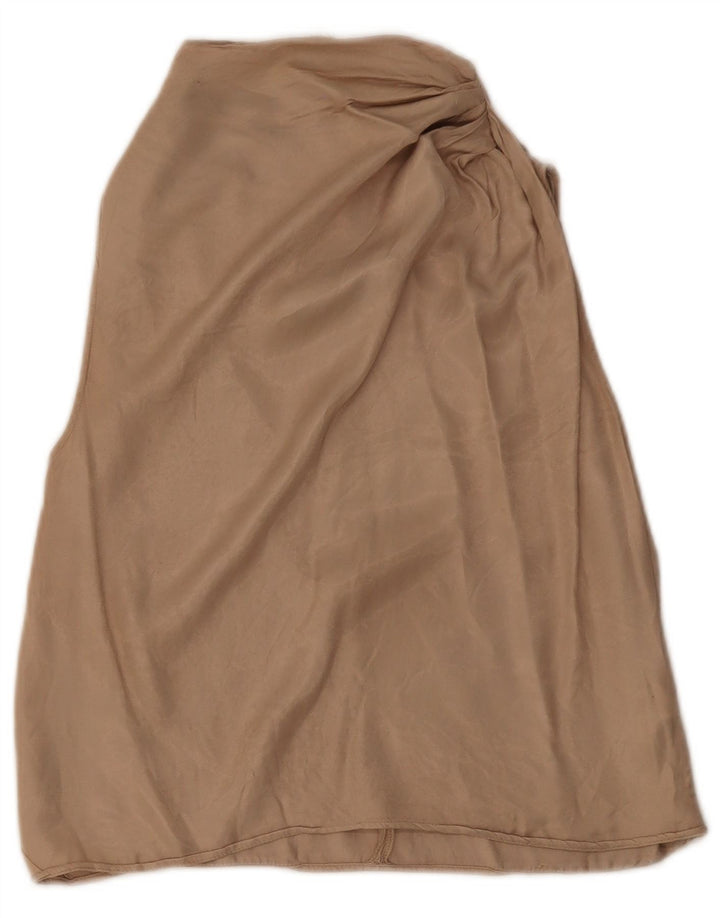 ZARA Camicetta Senza Maniche da Donna UK 10 Small Beige Viscosa