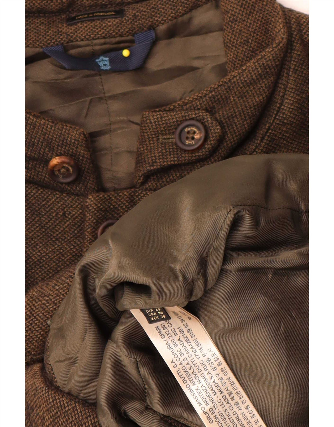 Giacca imbottita da uomo Massimo Dutti EU 48 Cotone screziato marrone medio