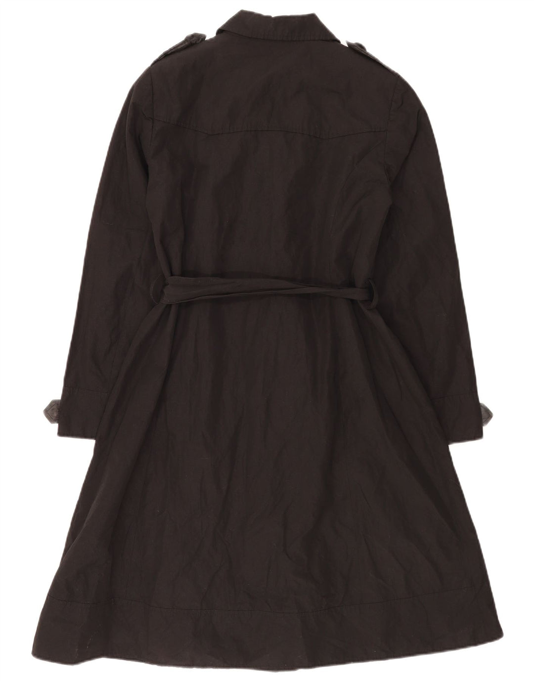 Trench da donna Laura Ashley UK 14 cotone nero medio