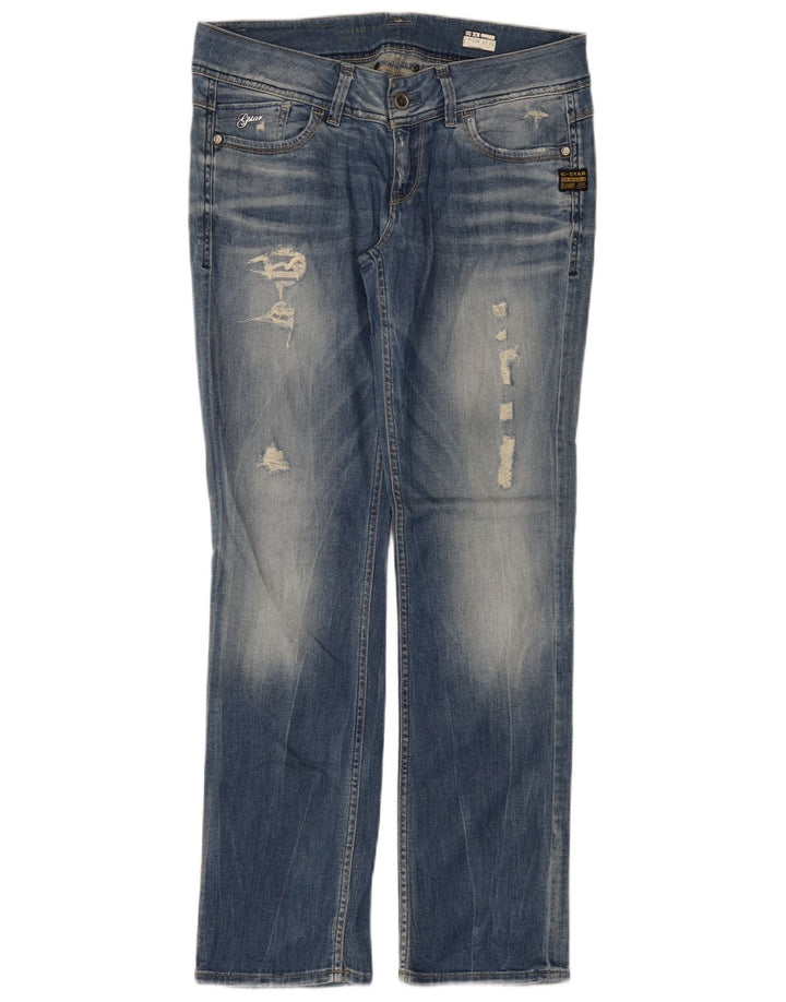 Jeans dritti invecchiati da donna G-Star W31 L32 cotone blu