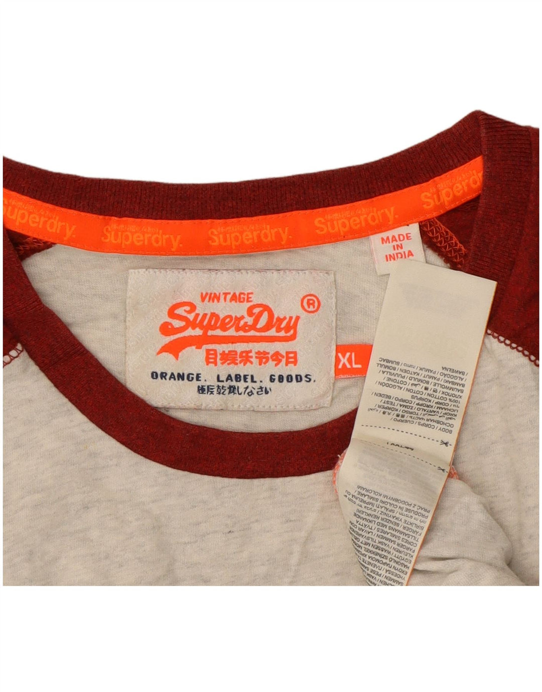 T-shirt da uomo Superdry Top XL in cotone color block grigio