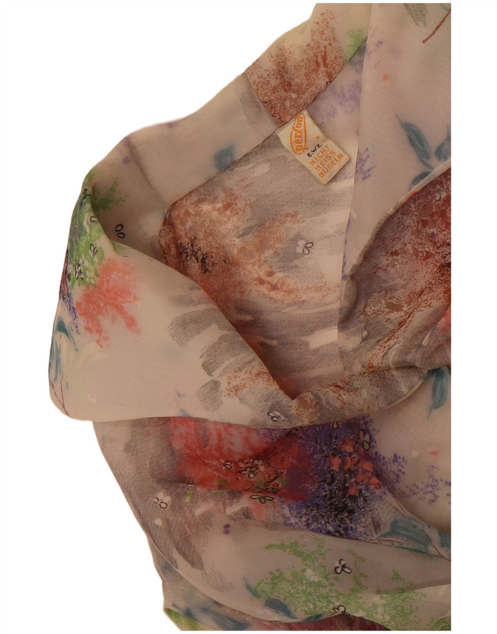 Abito a trapezio senza maniche da donna vintage UK 14 floreale multicolore medio