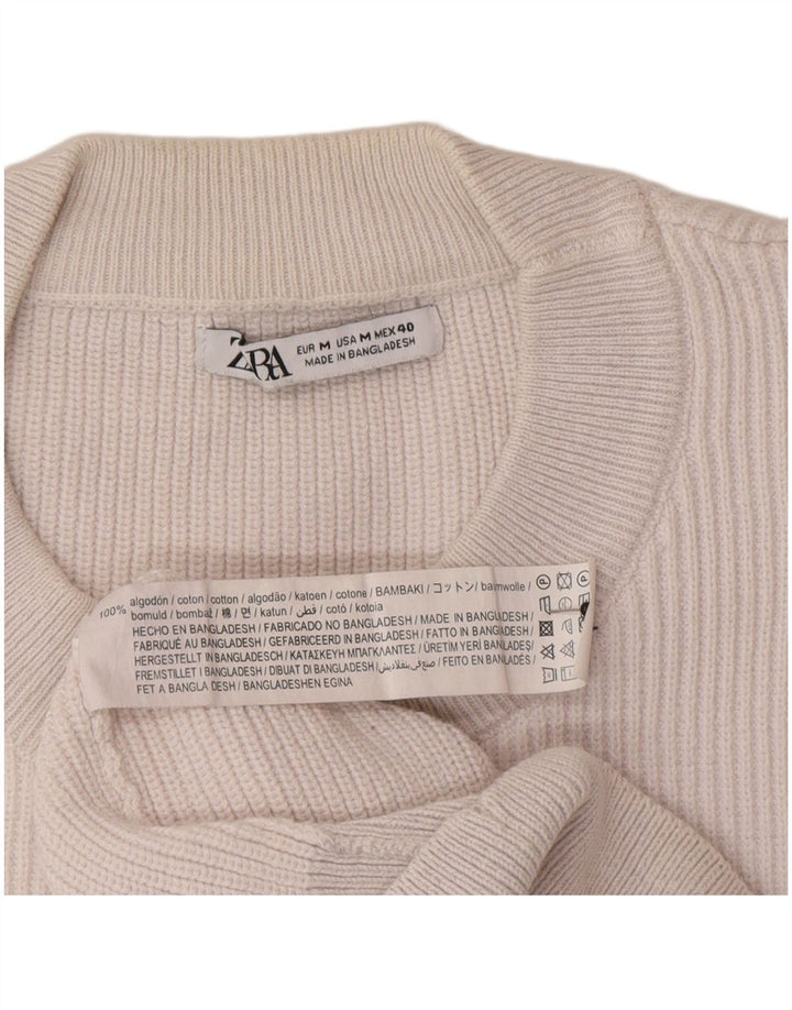 Maglione maglione girocollo da uomo Zara in cotone bianco medio