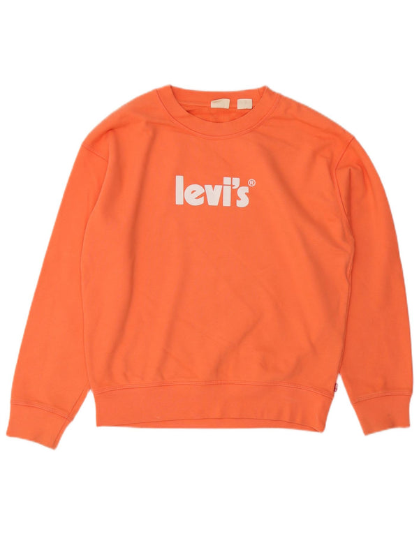 Levi's Uomo Felpa con vestibilità ampia grafica Maglione XS Cotone arancione