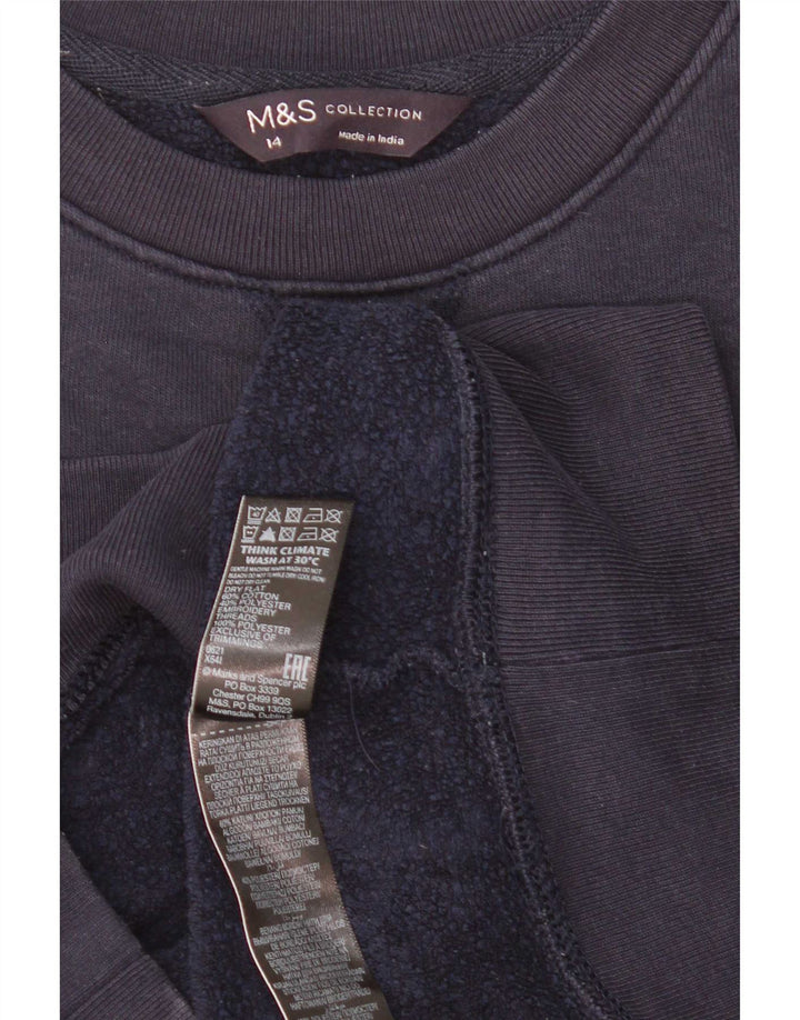 Felpa grafica da donna Marks & Spencer UK 14 grande blu navy