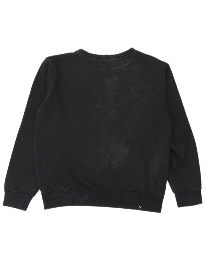 Felpa grafica da uomo Puma Maglione piccolo cotone nero