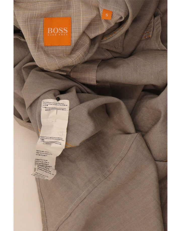 Camicia da uomo Hugo Boss piccola in cotone grigio