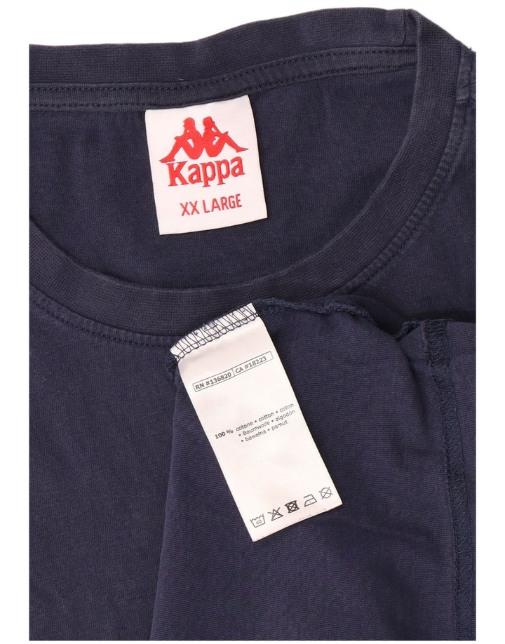 T-shirt da uomo Kappa Top 2XL Blu Navy in cotone