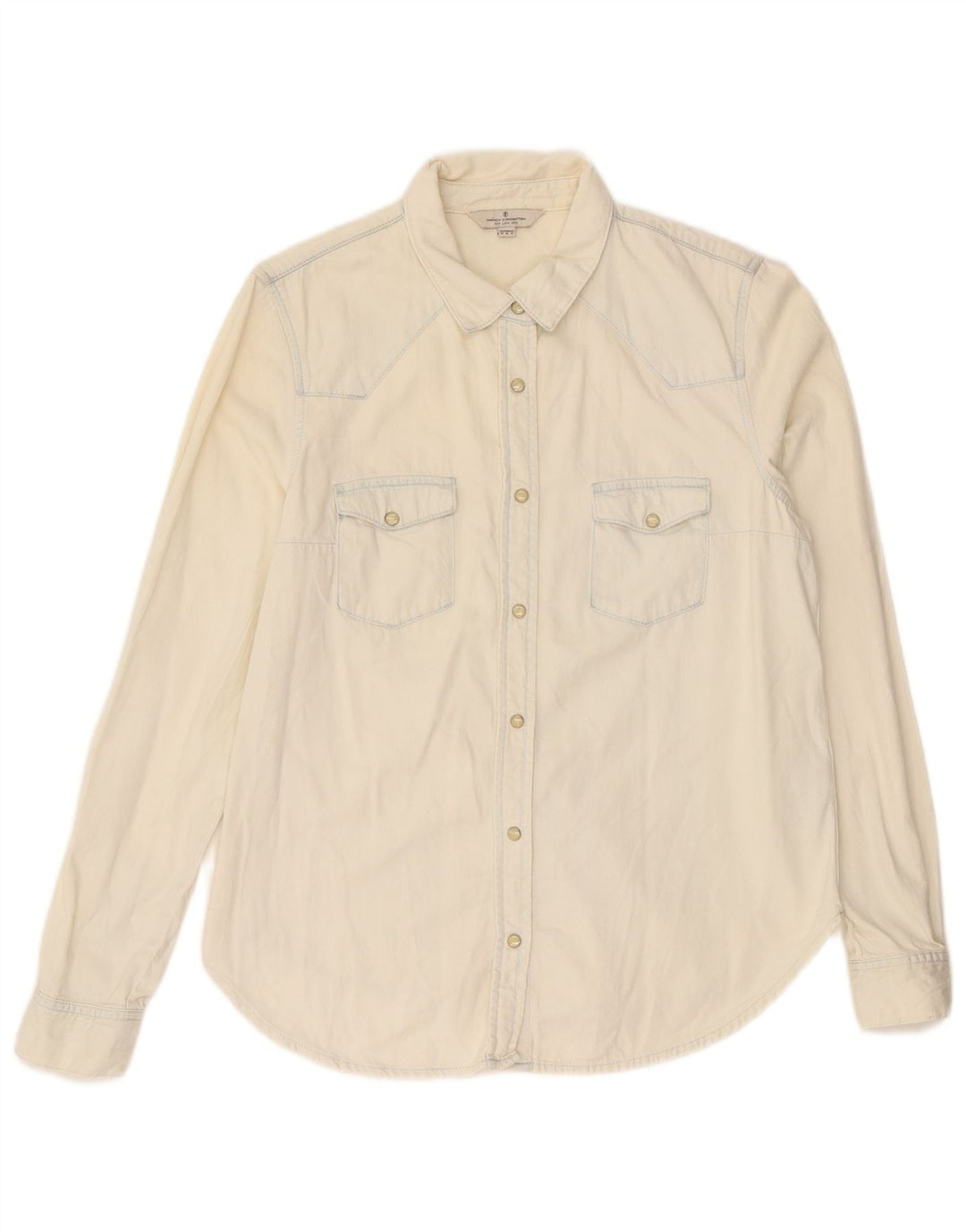 Camicia di jeans da donna French Connection UK 12 Cotone bianco sporco medio