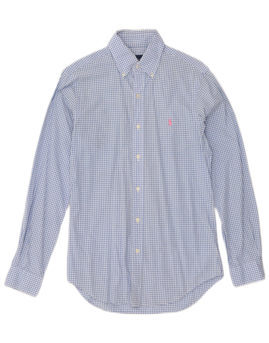 Camicia da uomo Ralph Lauren XS in cotone a quadretti blu