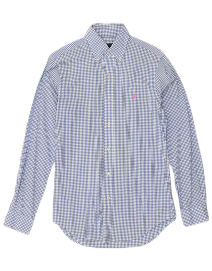 Camicia da uomo Ralph Lauren XS in cotone a quadretti blu