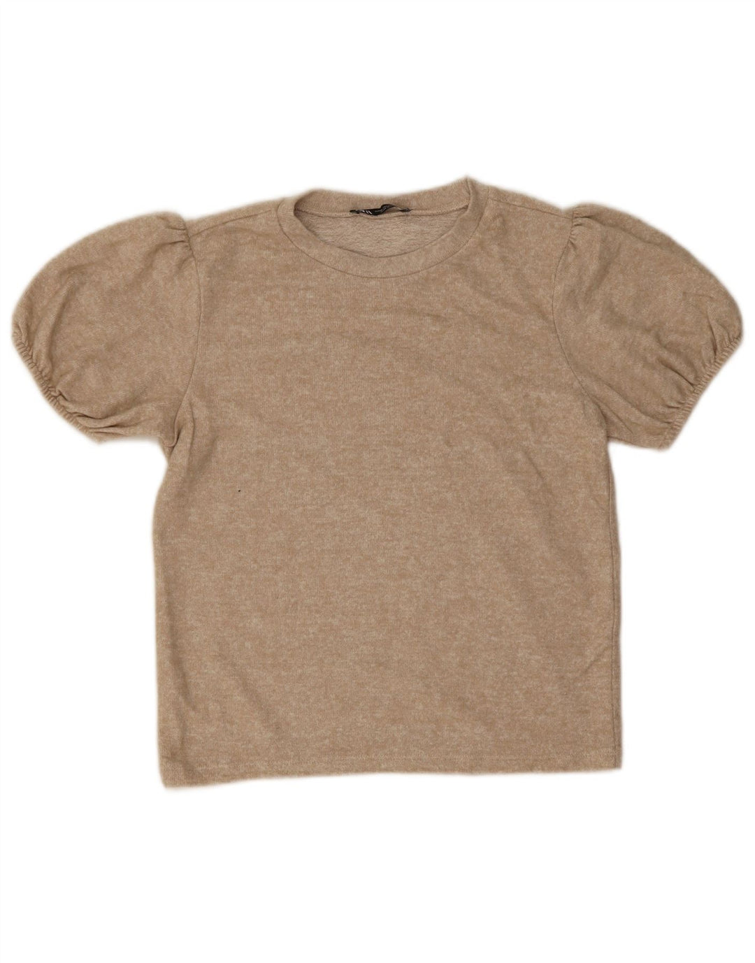 Top Blusa Donna Zara UK 12 Beige Medio
