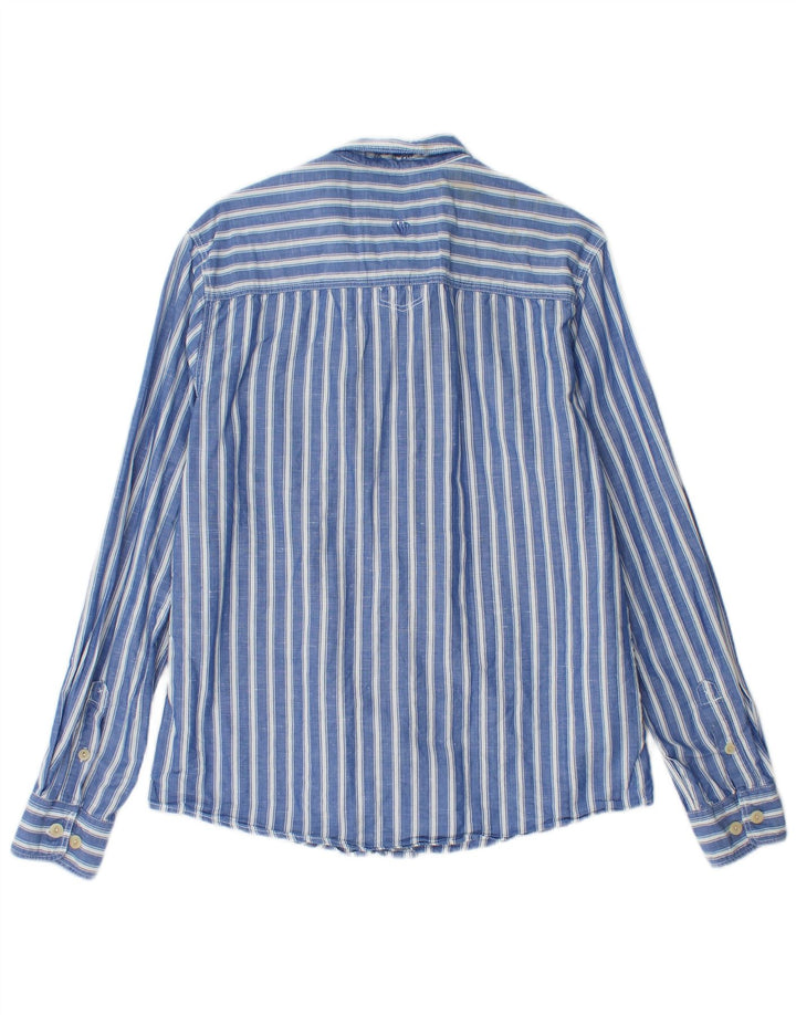 Camicia da uomo Fat Face in cotone gessato blu medio