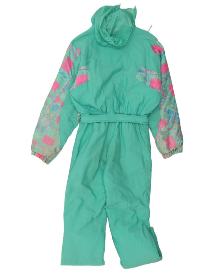 Tuta da sci da uomo con cappuccio C.KEER grande turchese geometrica