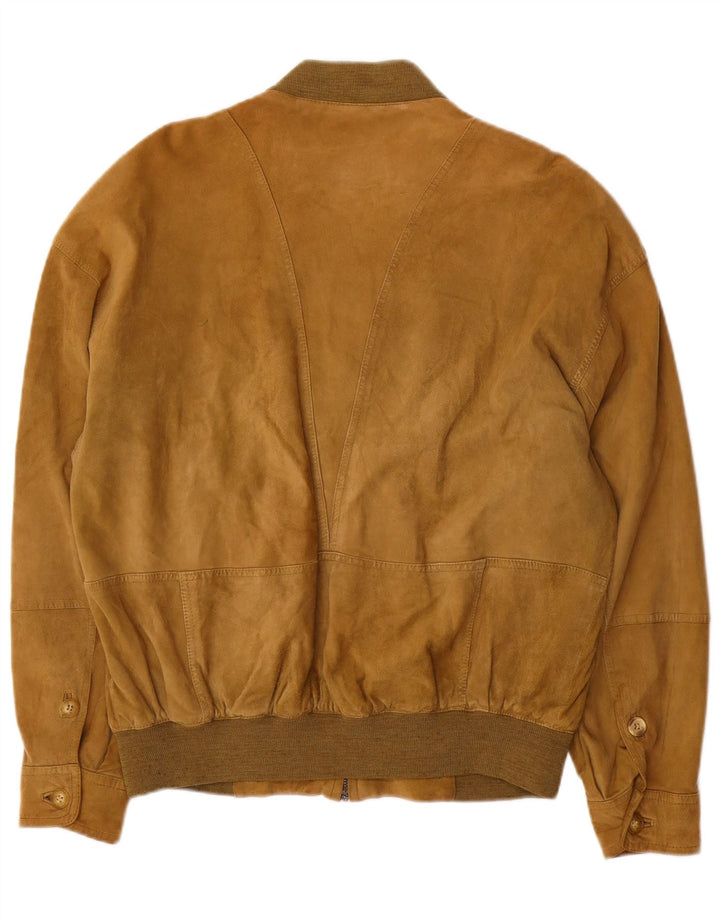 Giubbotto bomber da uomo in pelle scamosciata Cerruti 1881 IT 50 Large Marrone