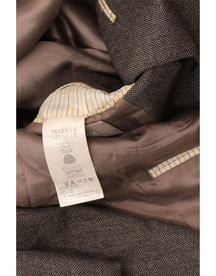 Giacca blazer a 2 bottoni da uomo Marks & Spencer UK 40 lana vergine grigio medio