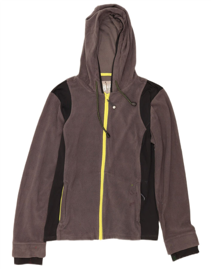 Giacca in pile con cappuccio da donna BKE UK 14 Poliestere color block grigio medio