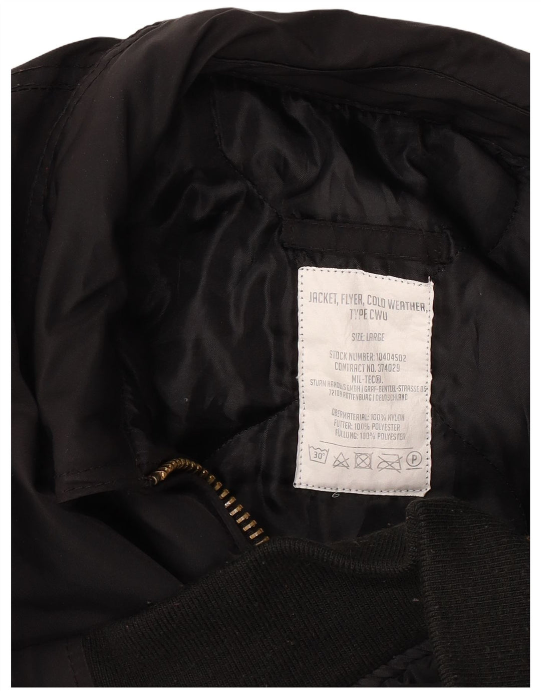 Giacca da aviatore da volo vintage da uomo per la stagione fredda UK 40 grande nylon nero