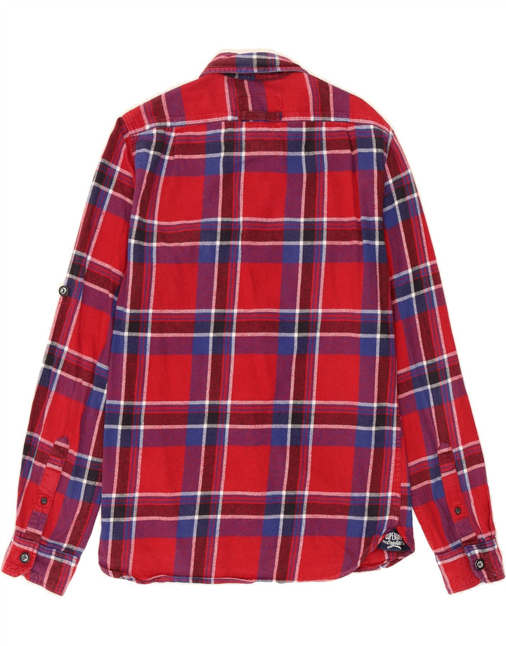 SUPERDRY Mens Flannel Shirt Medium Red Check Cotton Vintage Superdry and Second-Hand Superdry from Messina Hembry 