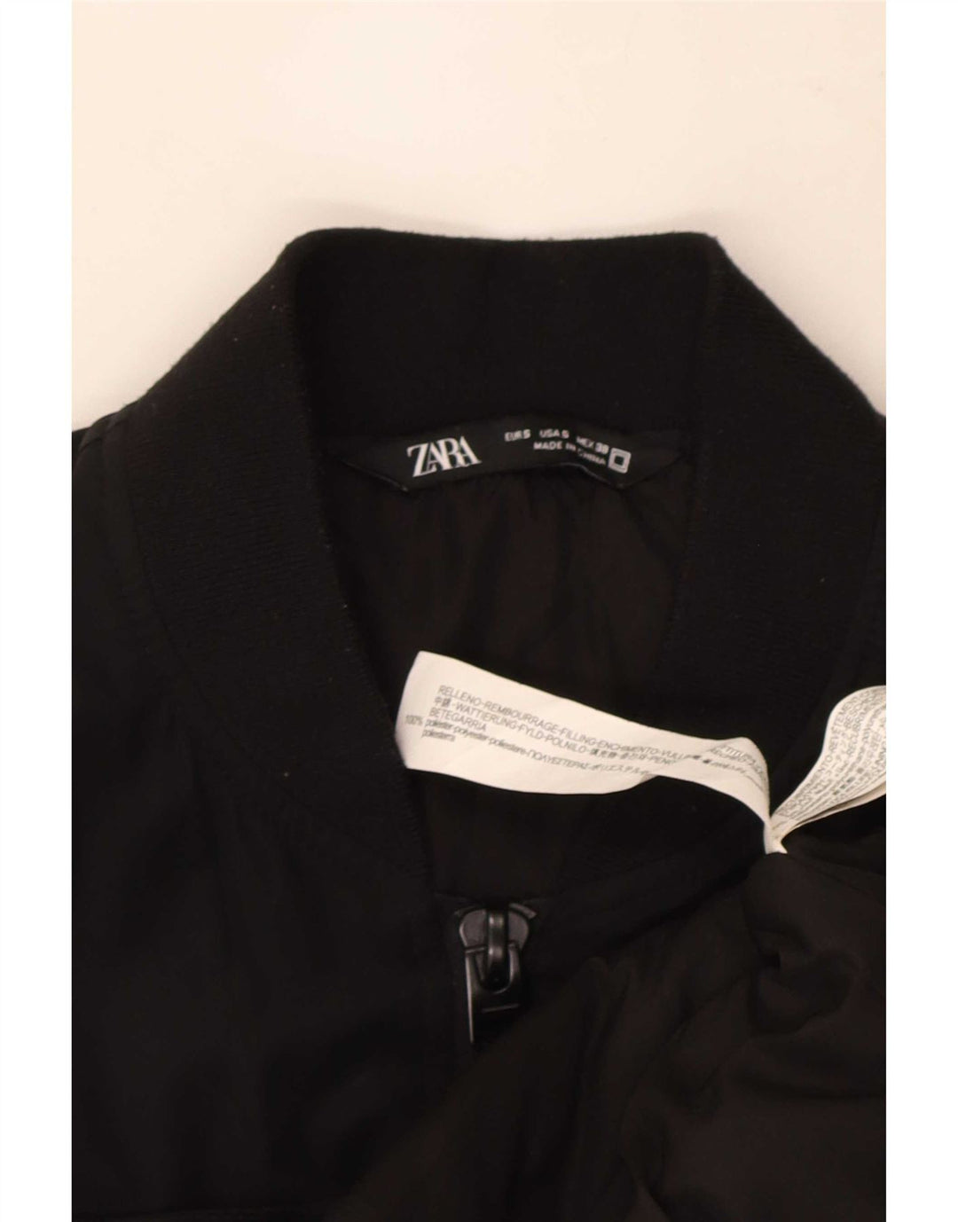 Giubbotto bomber ampio da uomo Zara UK 36 piccolo poliestere nero