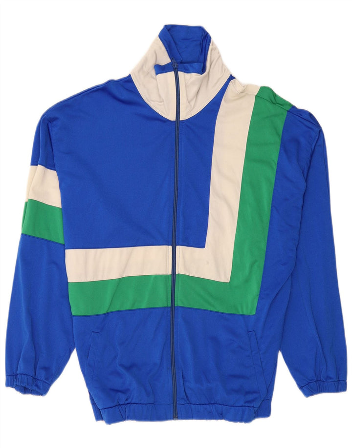 Giacca da ginnastica vintage da uomo piccola color block blu