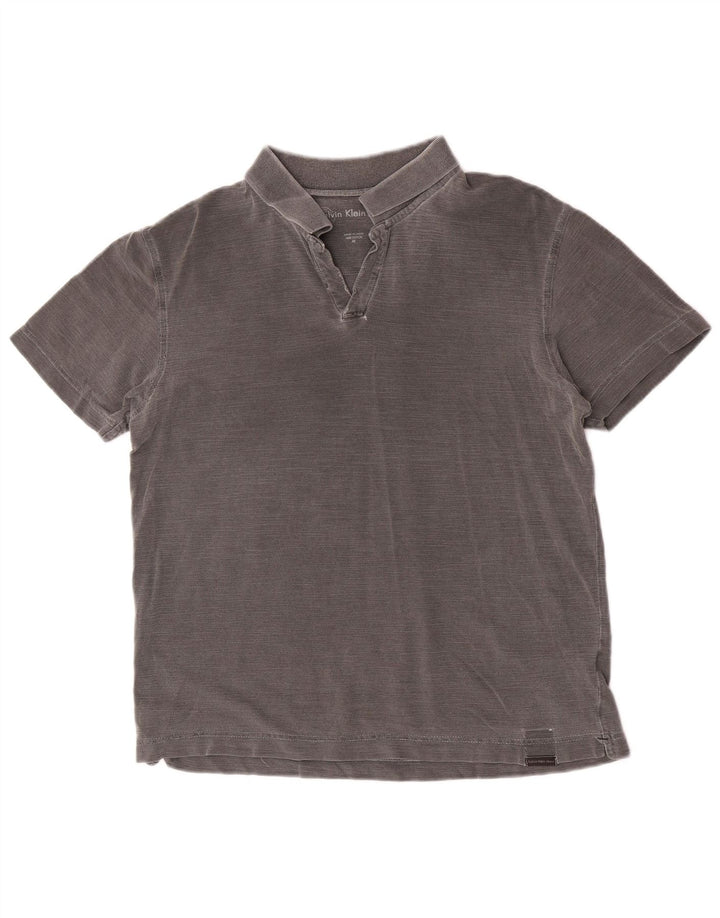 Polo da uomo Calvin Klein Jeans in cotone grigio medio