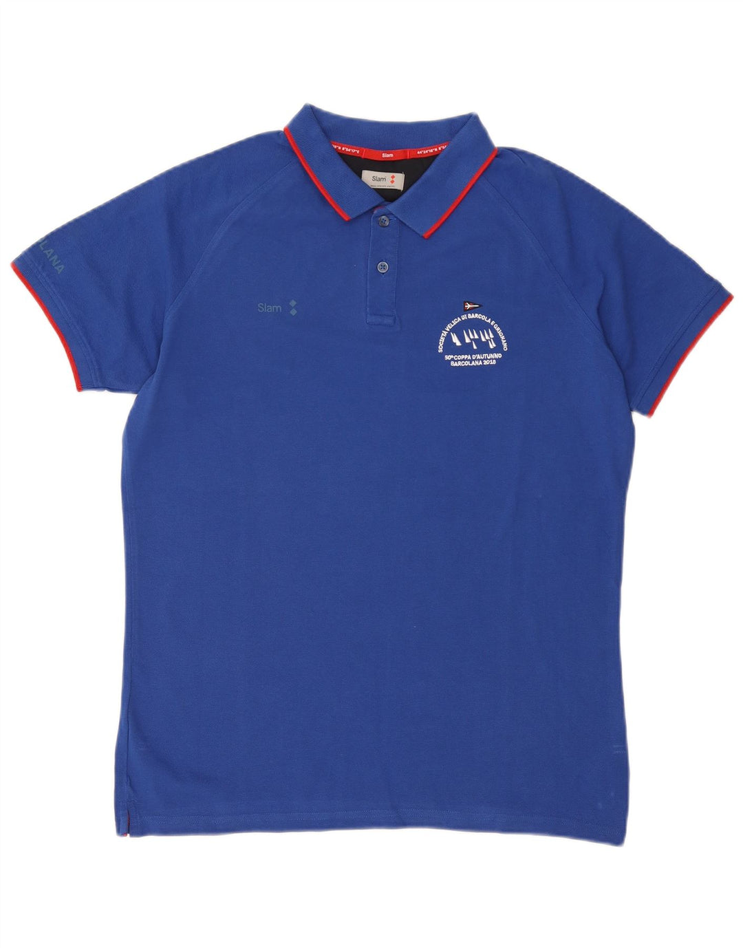 Polo grafica da uomo Slam XL in cotone blu